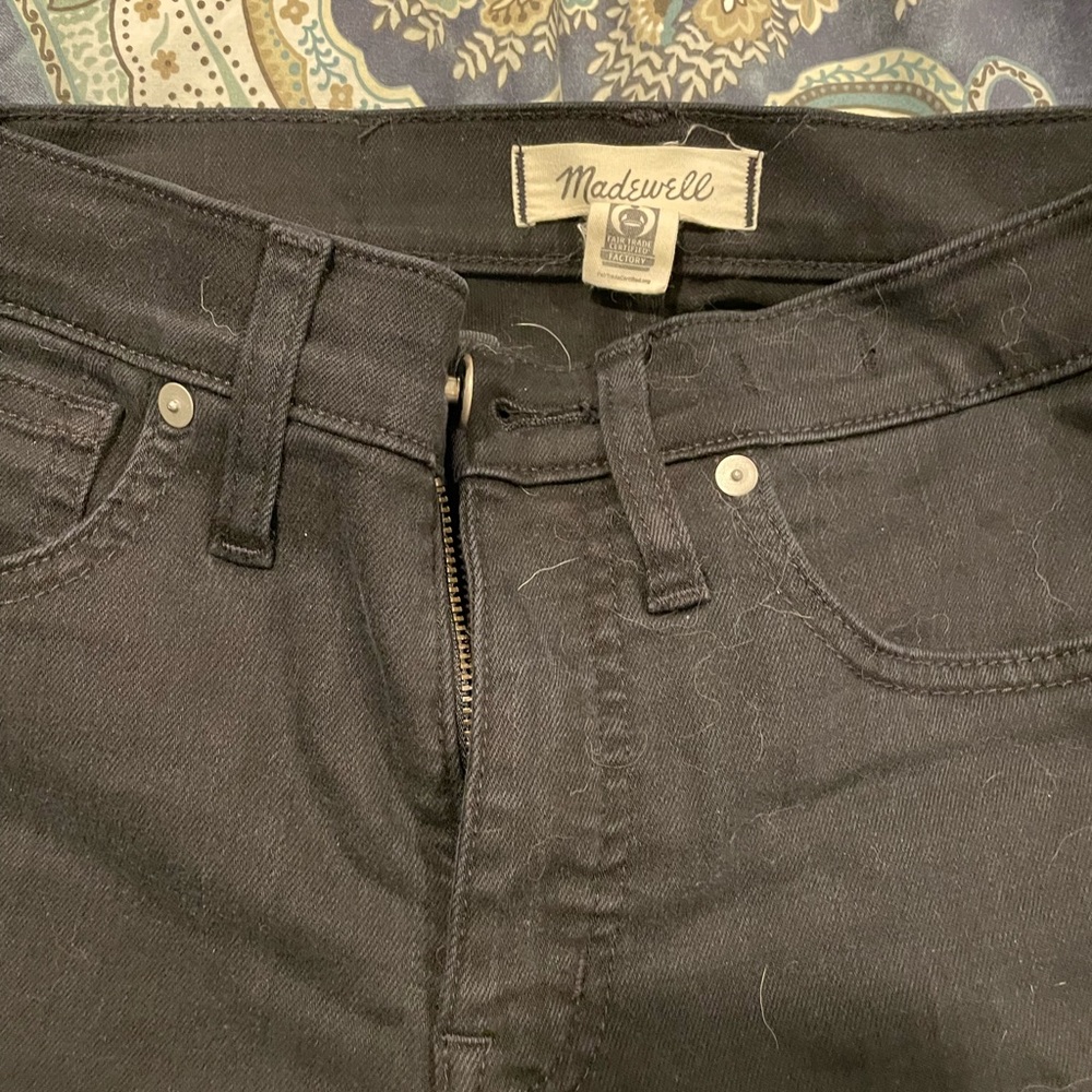 Madewell 9” Mid-Rise Skinny Roadtripper jeans, Black, Size 27P